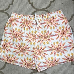 Hill House Men’s Leo Shorts, Orange Shell Mosaic, size large, MSRP $128